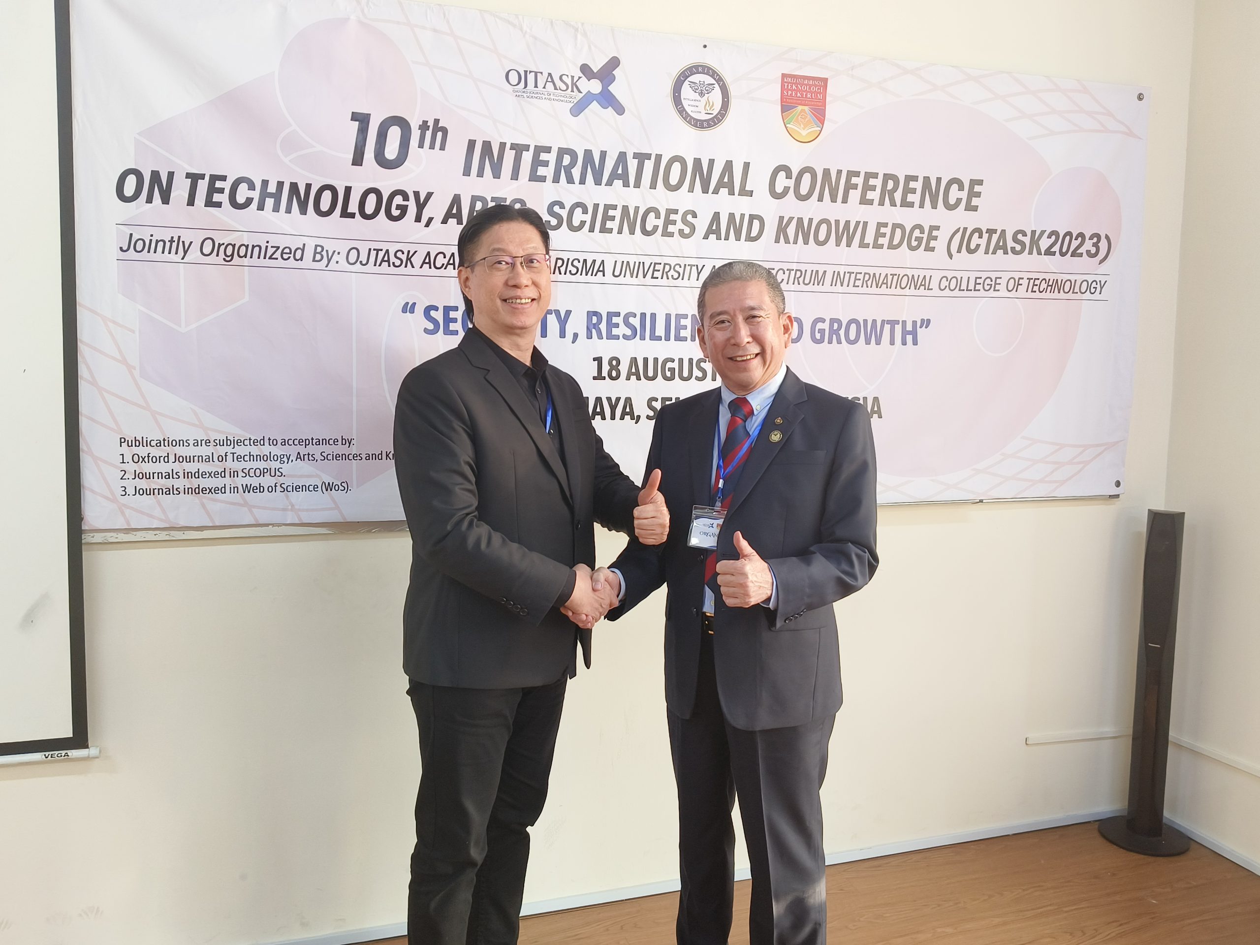 Dr Frankie Ow and Dr Pete at OJTASK at Spectrum International College of Technology